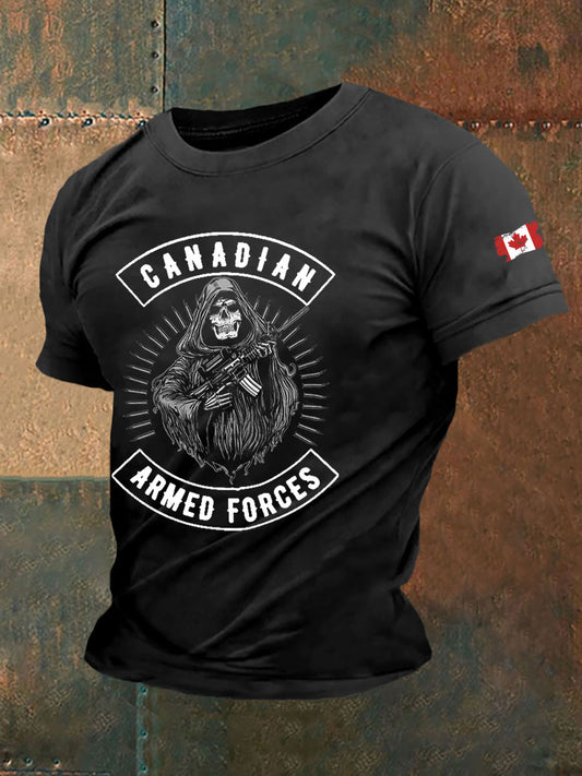 Men's Canadian Armed Forces Printed Casual T-Shirt