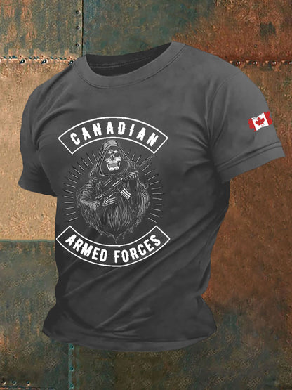 Men's Canadian Armed Forces Printed Casual T-Shirt