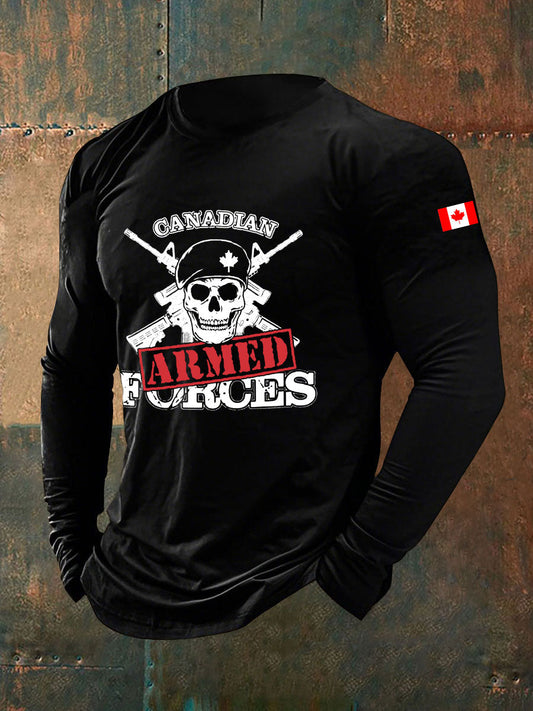 Men's Canadian Armed Forces Printed Casual T-Shirt