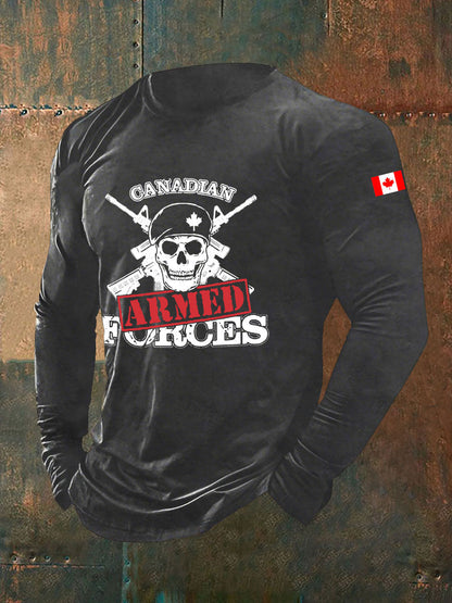 Men's Canadian Armed Forces Printed Casual T-Shirt