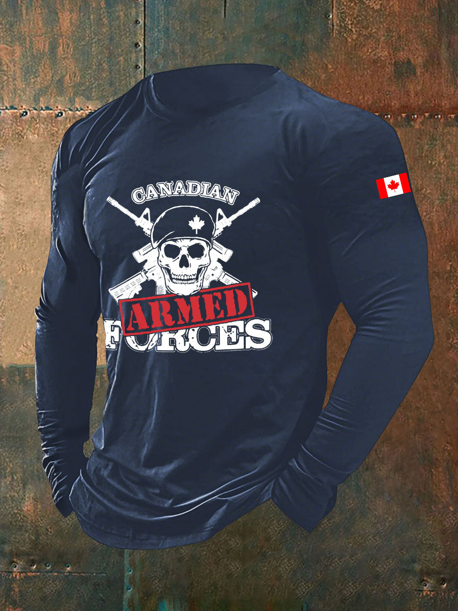 Men's Canadian Armed Forces Printed Casual T-Shirt