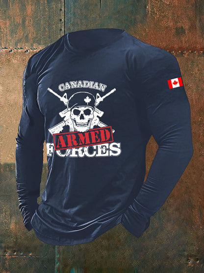 Men's Canadian Armed Forces Printed Casual T-Shirt