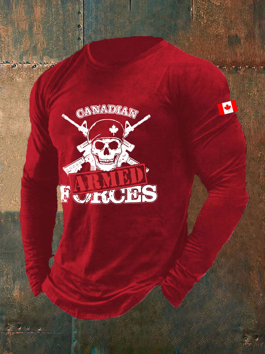Men's Canadian Armed Forces Printed Casual T-Shirt
