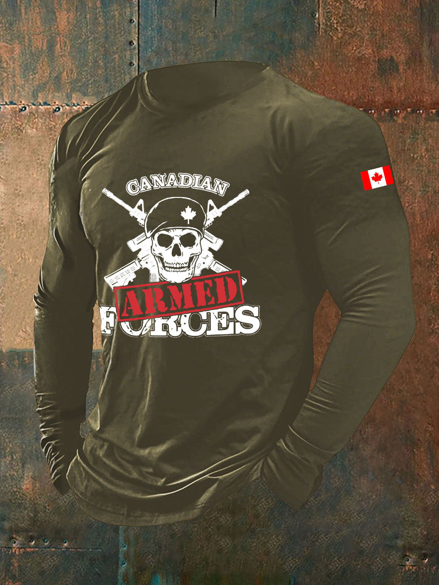 Men's Canadian Armed Forces Printed Casual T-Shirt