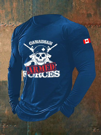 Men's Canadian Armed Forces Printed Casual T-Shirt