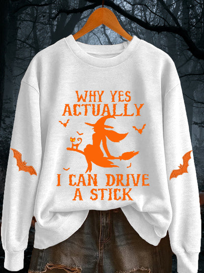 Women's Halloween Why Yes Actually I Can drive A Stick Casual  Casual sweatshirt