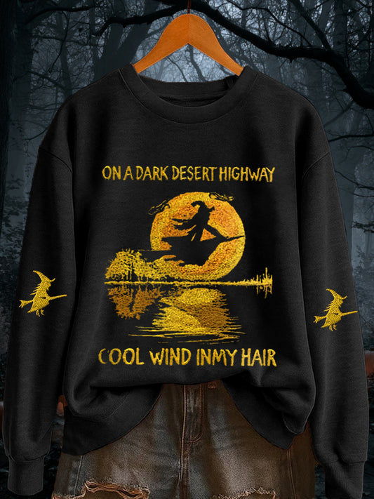 Women's Retro On A Dark Desert Highway Cool Wind In My Hair sweatshirt