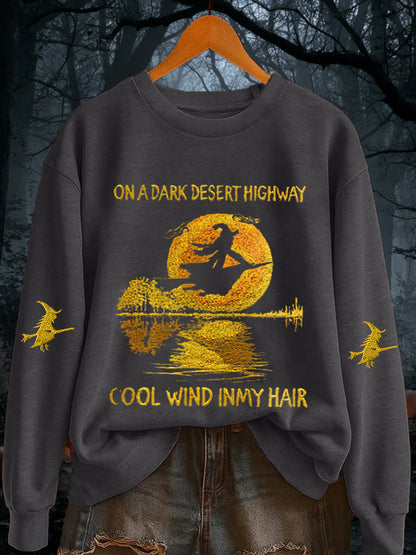Women's Retro On A Dark Desert Highway Cool Wind In My Hair sweatshirt