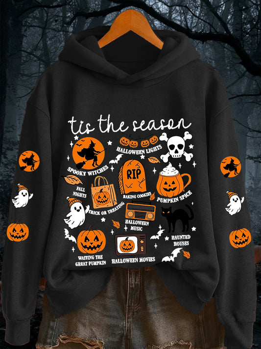 Women's Retro Halloween Tis The Season Spooky Season Long Sleeve sweatshirt