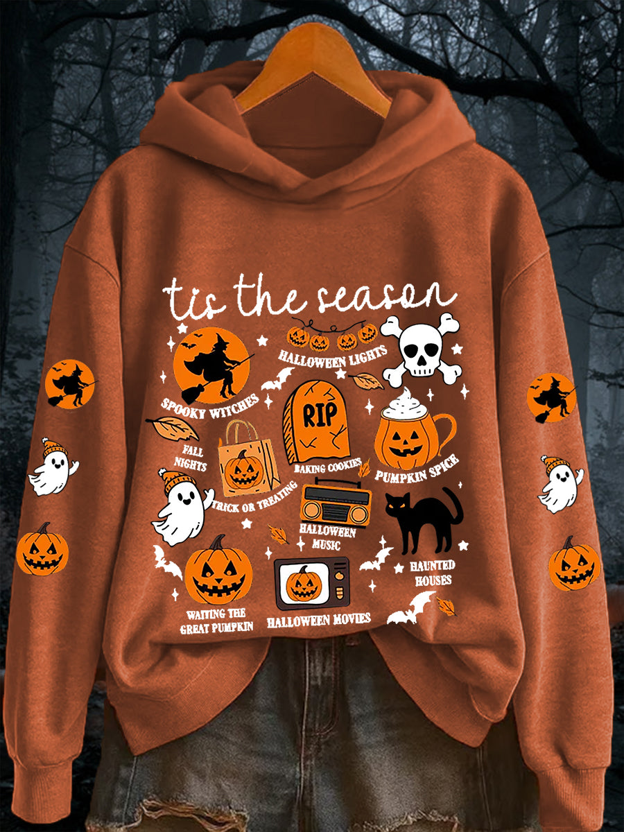 Women's Retro Halloween Tis The Season Spooky Season Long Sleeve sweatshirt