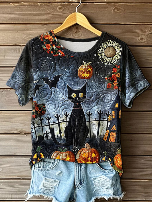 Women's Halloween Print Casual T-shirt
