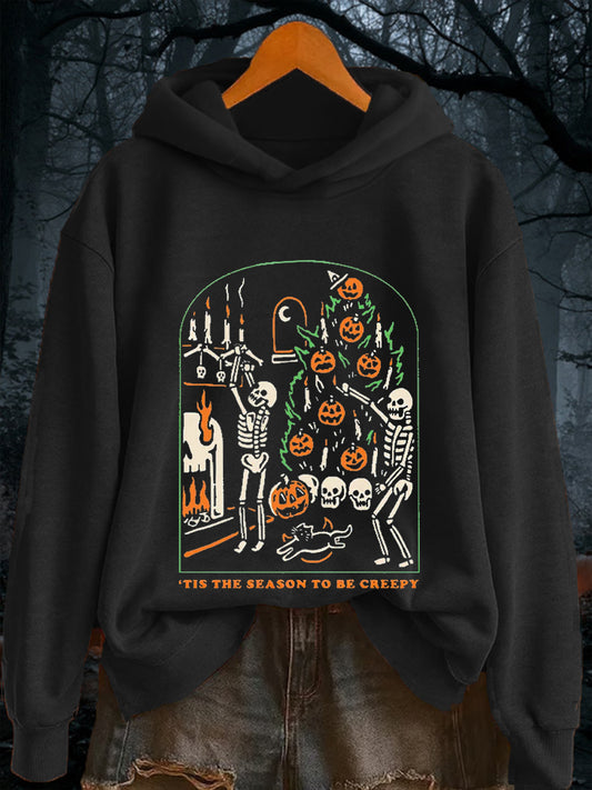 Women's Retro Halloween Tis The Season Spooky Season Long Sleeve sweatshirt