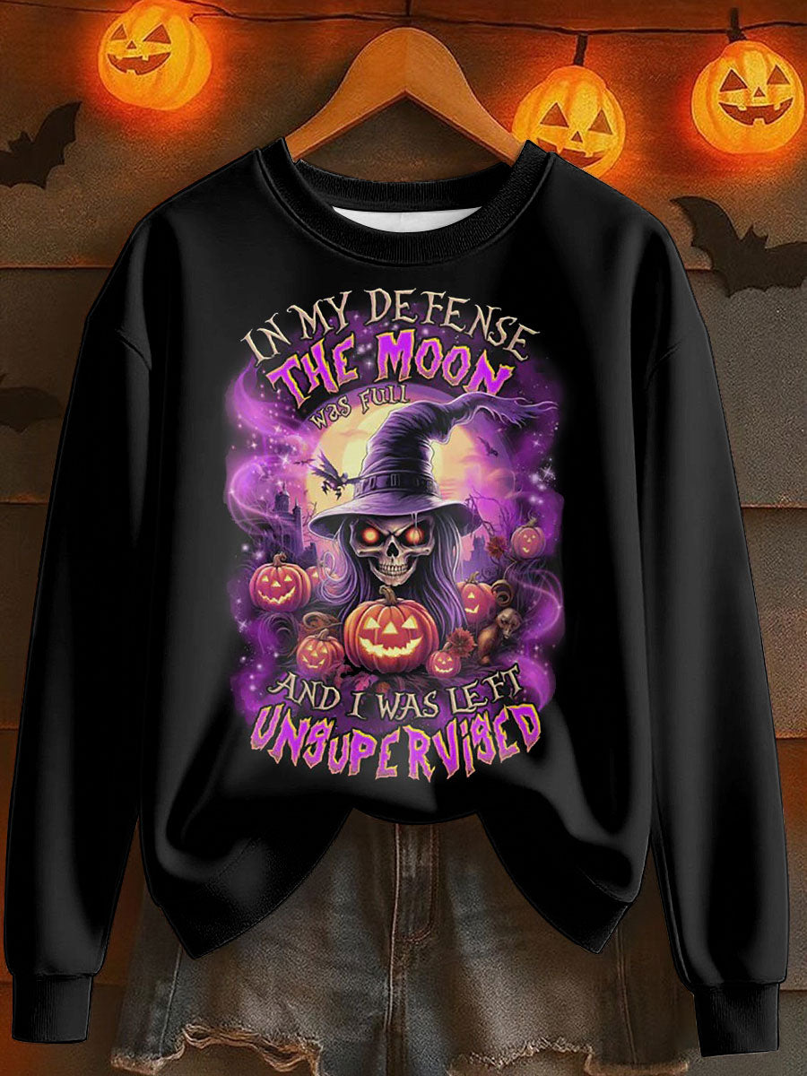 Women's Halloween Witch Printed Sweatshirt