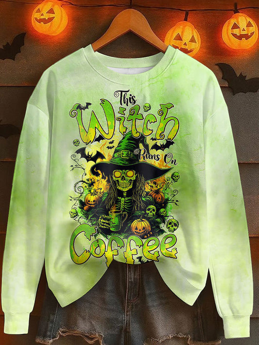 Women's Halloween Witch Printed Sweatshirt