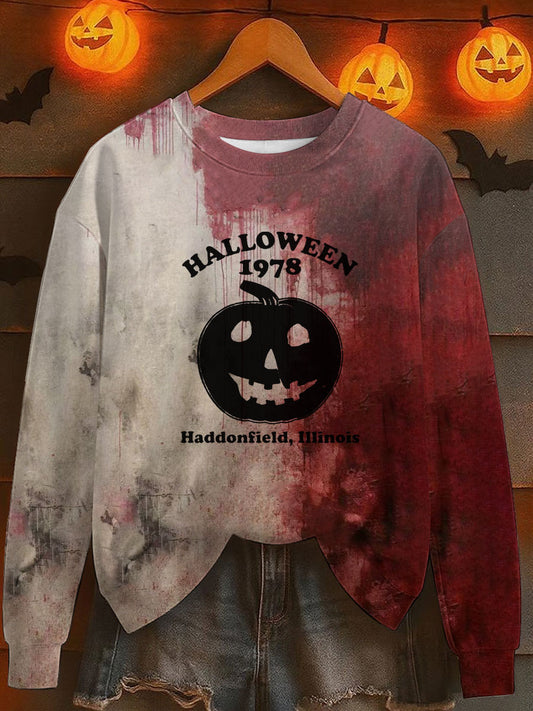 Women's Halloween 1978 Haddonfield Illinois Printed Sweatshirt