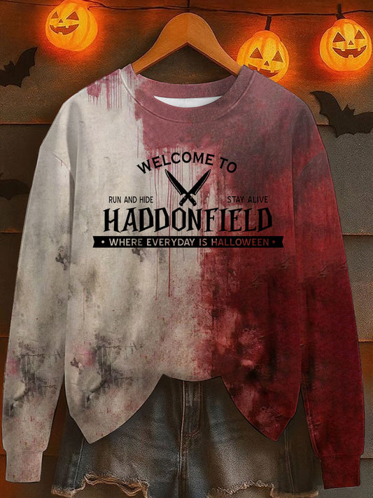 Women's Welcome to Haddonfield Printed Sweatshirt