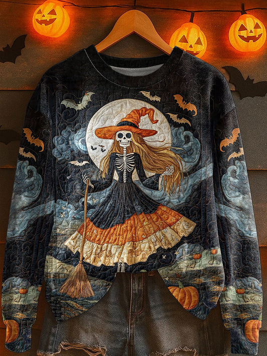 Women's Halloween Witch Print Casual Sweatshirt