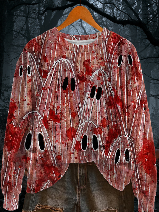 Women's Halloween Ghost Sweatshirt