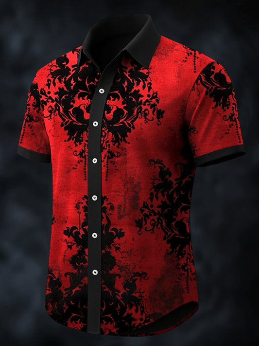 Men's Halloween Skull Short Sleeve Shirt
