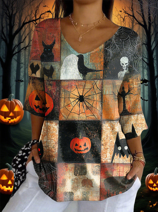 Women's Halloween Printed Top