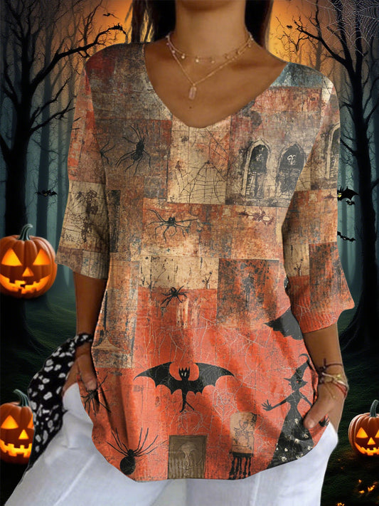 Women's Halloween Printed Top