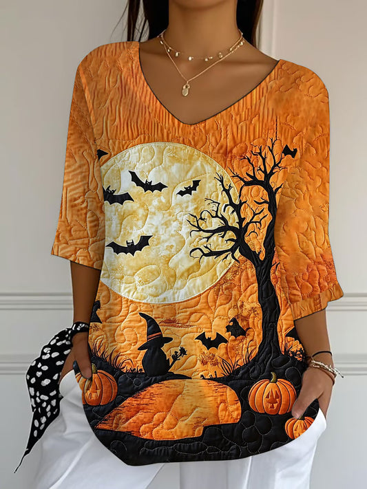 Women's Halloween Print Casual T-shirt