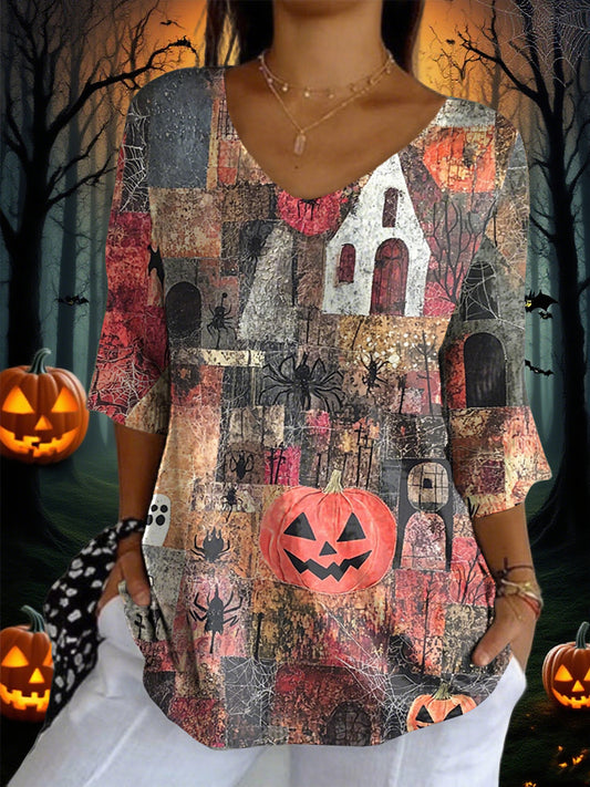 Women's Halloween Printed Top