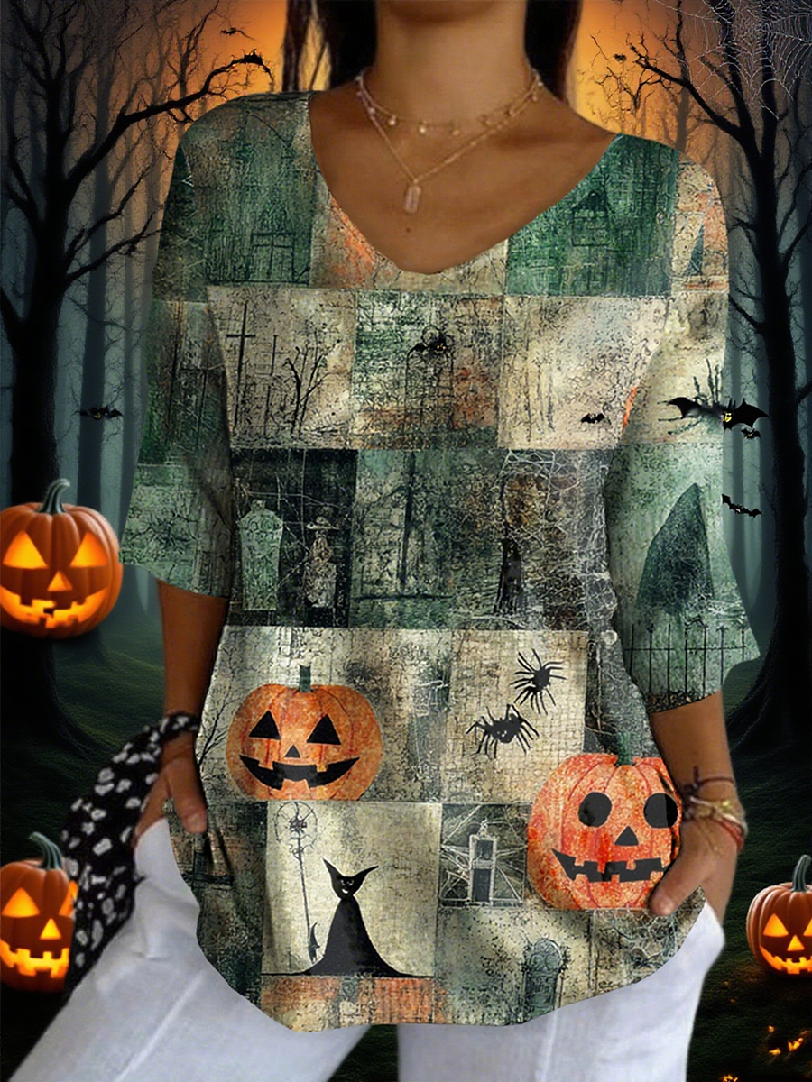 Women's Halloween Printed Top
