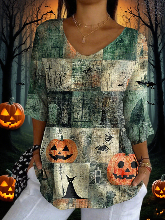 Women's Halloween Printed Top