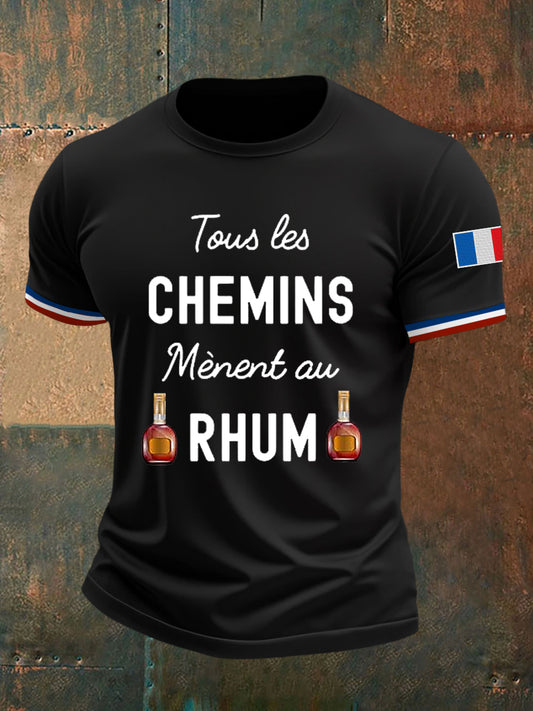 Men's Tous Les Chemins Mènent Au Rhum Short Sleeves T-shirt