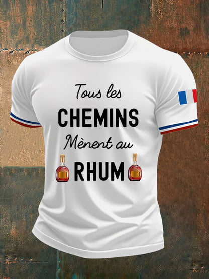 Men's Tous Les Chemins Mènent Au Rhum Short Sleeves T-shirt