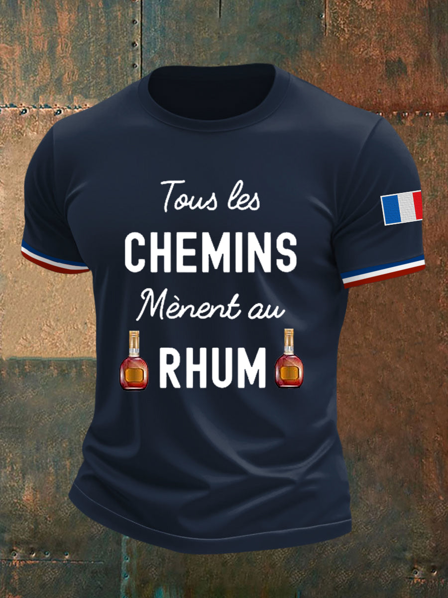 Men's Tous Les Chemins Mènent Au Rhum Short Sleeves T-shirt