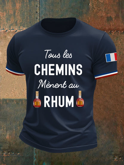 Men's Tous Les Chemins Mènent Au Rhum Short Sleeves T-shirt
