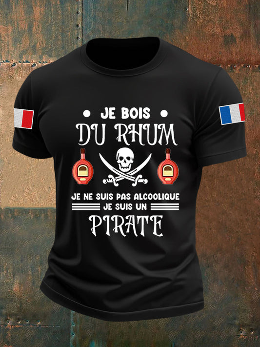 Men's Boire Du Rhum C’est être Un Pirate Short-sleeved T-shirt