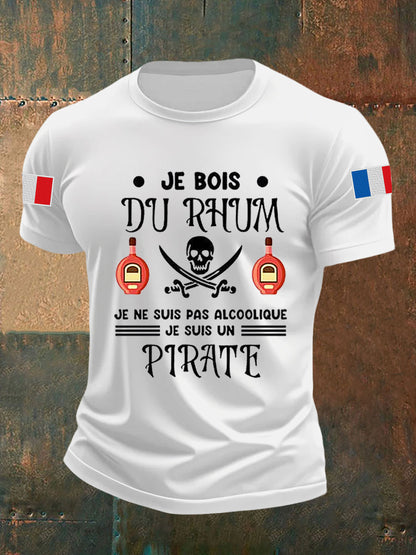 Men's Boire Du Rhum C’est être Un Pirate Short-sleeved T-shirt