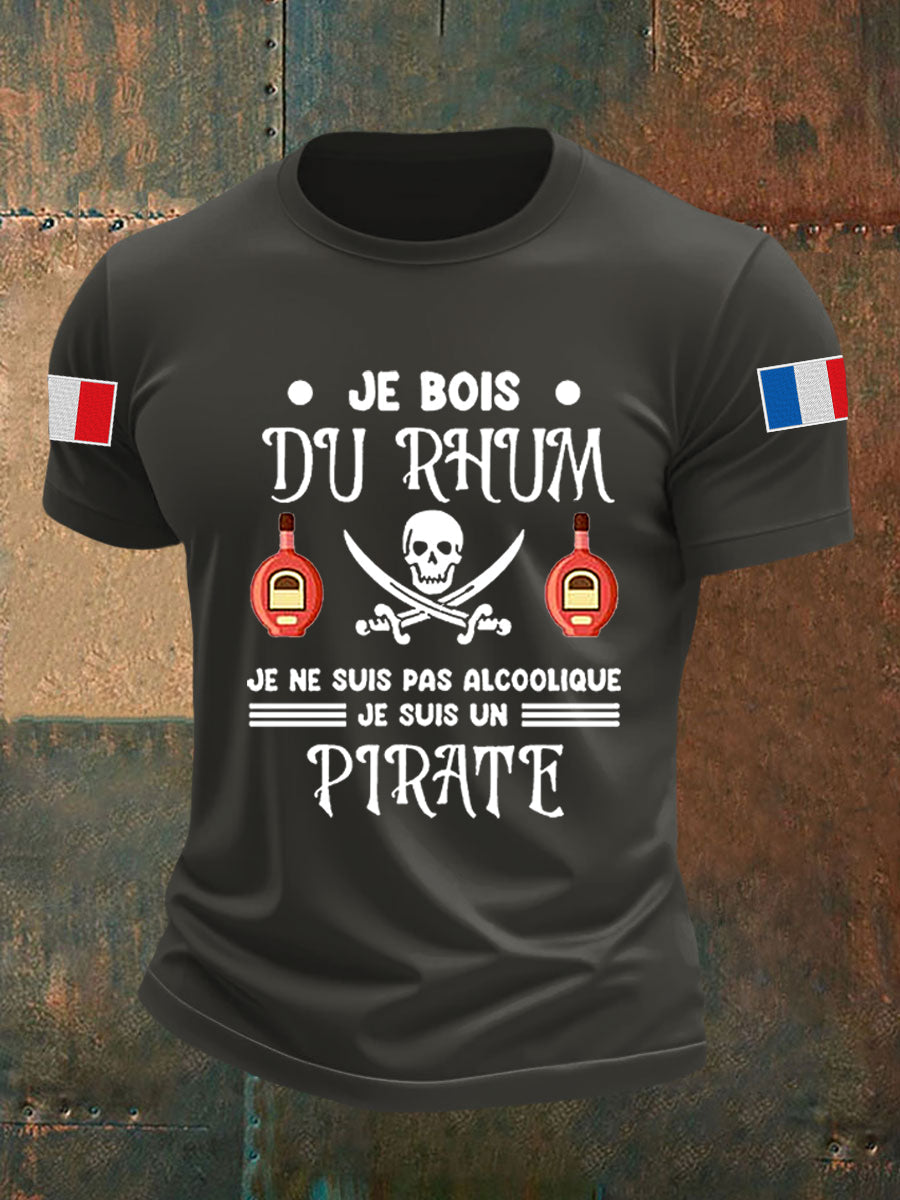 Men's Boire Du Rhum C’est être Un Pirate Short-sleeved T-shirt