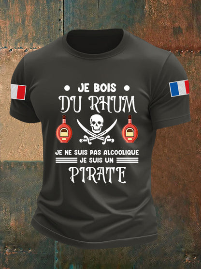 Men's Boire Du Rhum C’est être Un Pirate Short-sleeved T-shirt