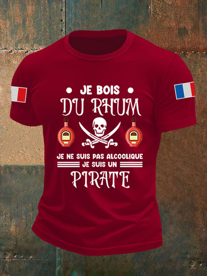 Men's Boire Du Rhum C’est être Un Pirate Short-sleeved T-shirt