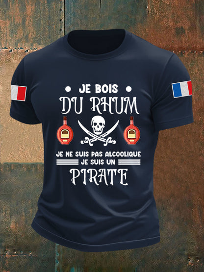 Men's Boire Du Rhum C’est être Un Pirate Short-sleeved T-shirt