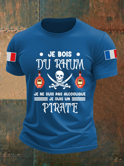 Men's Boire Du Rhum C’est être Un Pirate Short-sleeved T-shirt