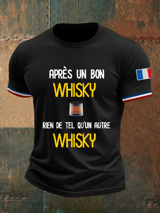 Men's Après Un Bon Whisky Rien De Tel Qu’un Autre Whisky Short Sleeves T-shirt