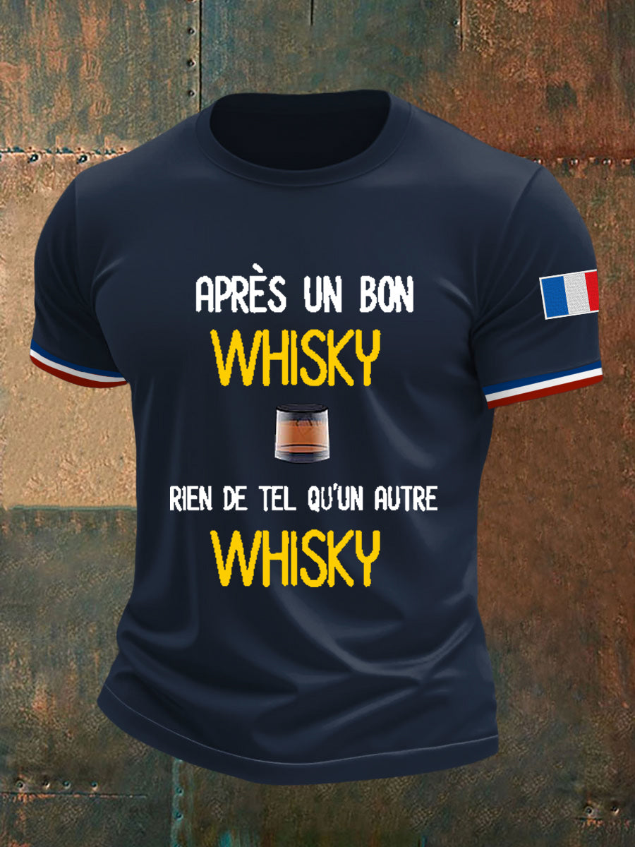 Men's Après Un Bon Whisky Rien De Tel Qu’un Autre Whisky Short Sleeves T-shirt