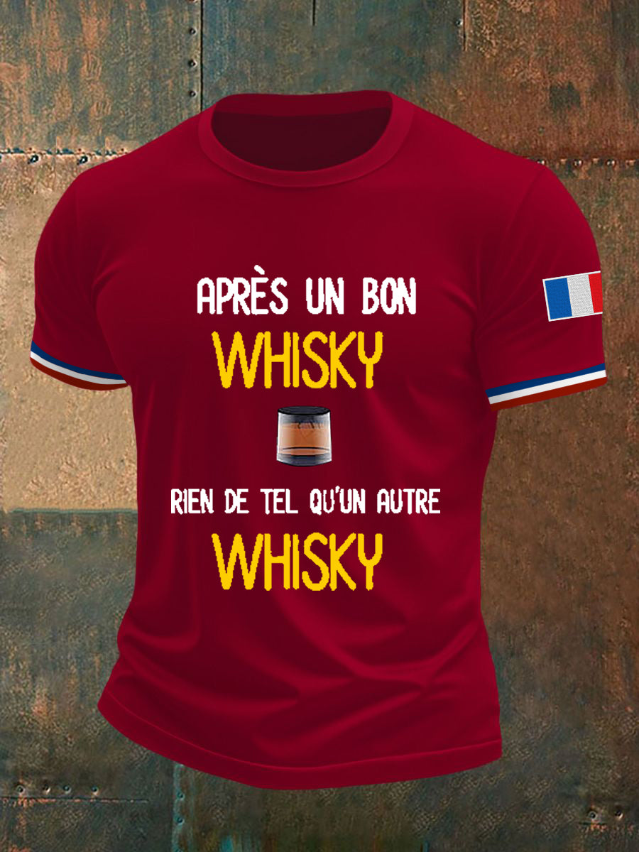 Men's Après Un Bon Whisky Rien De Tel Qu’un Autre Whisky Short Sleeves T-shirt