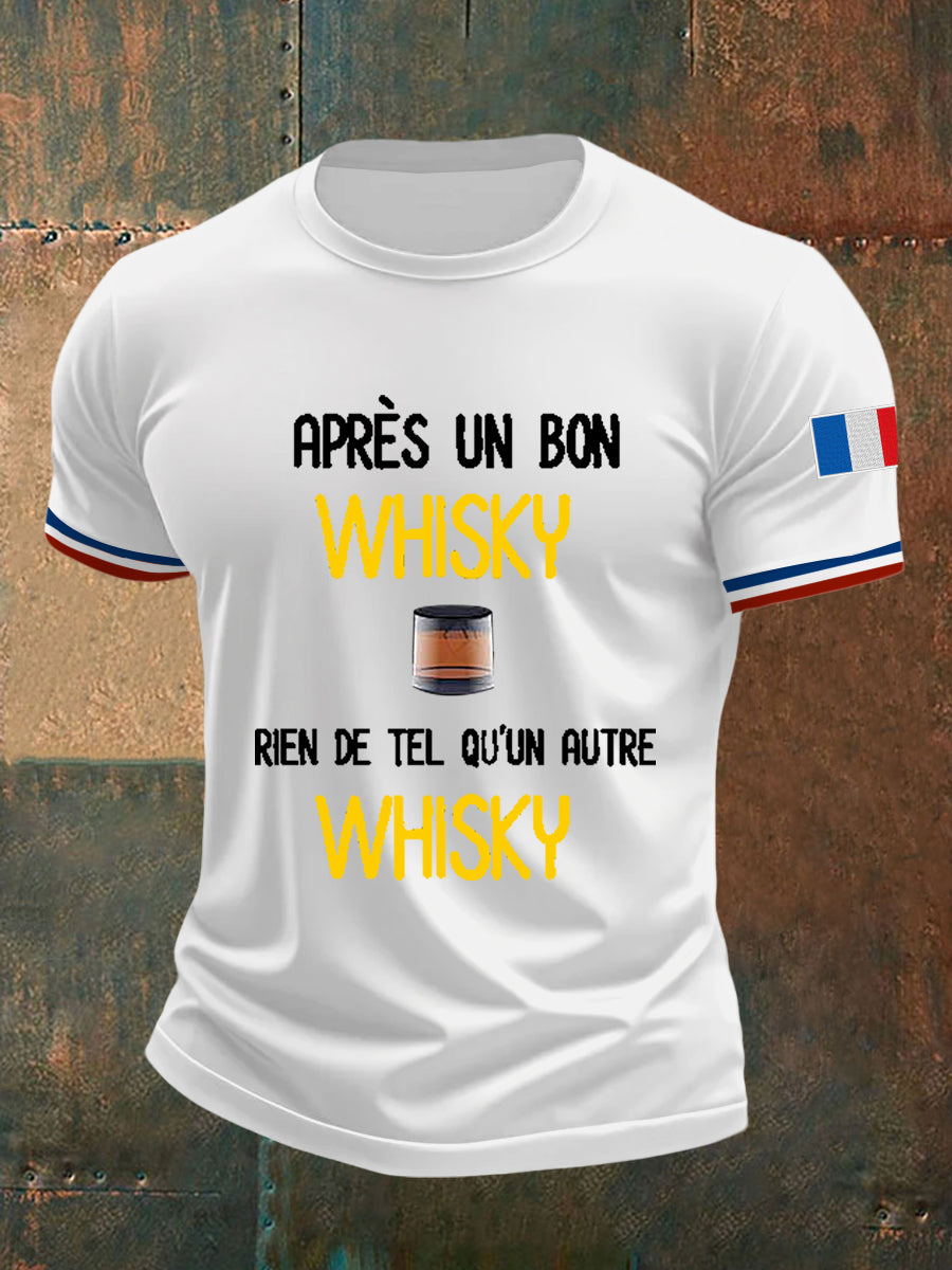 Men's Après Un Bon Whisky Rien De Tel Qu’un Autre Whisky Short Sleeves T-shirt