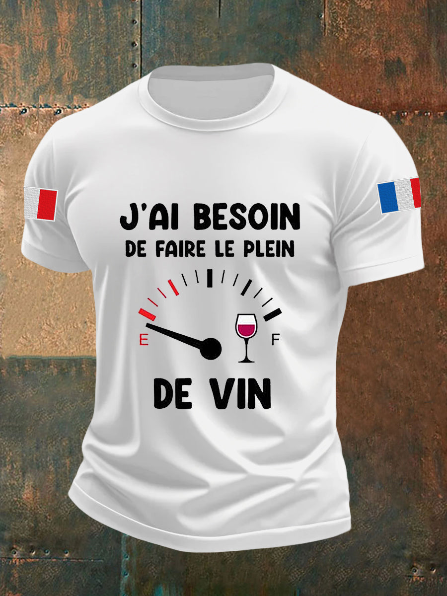Men's Besoin De Faire Le Plein De Vin Short-sleeved T-shirt