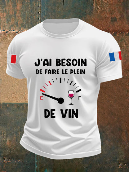 Men's Besoin De Faire Le Plein De Vin Short-sleeved T-shirt