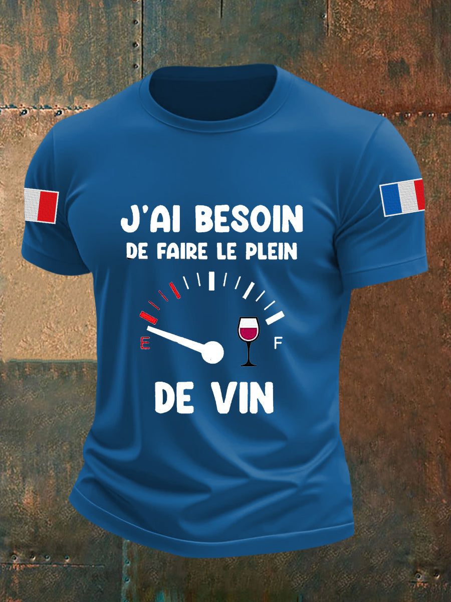 Men's Besoin De Faire Le Plein De Vin Short-sleeved T-shirt