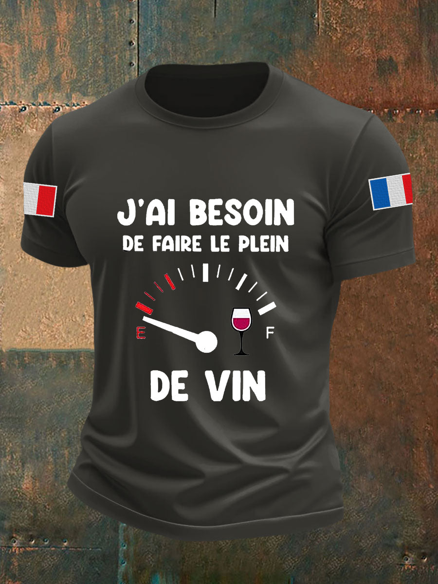 Men's Besoin De Faire Le Plein De Vin Short-sleeved T-shirt