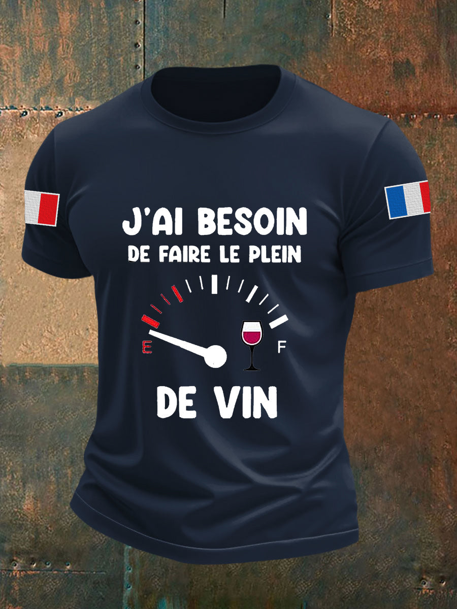 Men's Besoin De Faire Le Plein De Vin Short-sleeved T-shirt