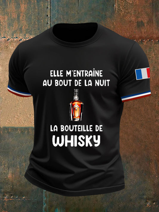 Men's Bouteille Whisky Au Bout De La Nuit Short Sleeves T-shirt